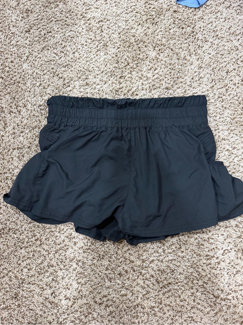 Free People Black Athletic Running Shorts with Elastic Waist